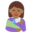 woman feeding baby, medium-dark skin tone